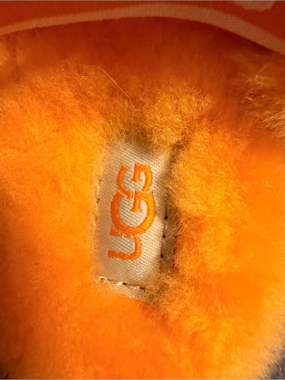 UGG Toddler Plush Orange Fuzz Slippers